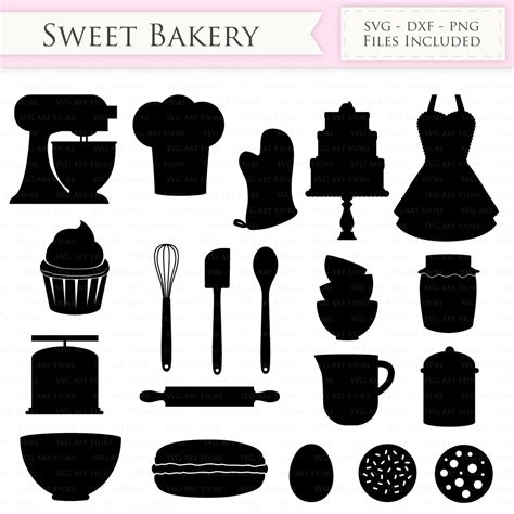 Baking SVG Bakery svg cutting files Cricut and Silhouette SVG dxf png ...