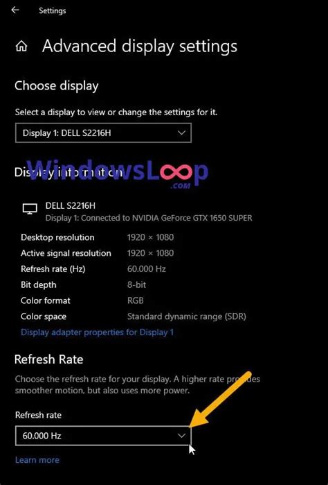 How to Change Display Refresh Rate from Windows 10 Settings