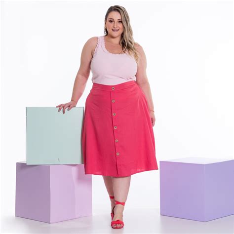 Saia Linho - Tamanhos Nobres Roupas Plus Size