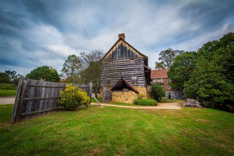 Fence and Old Barn in the Old Salem Historic District, in Winston-Salem ...