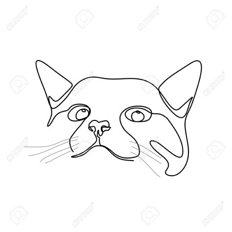 Cute cat continuous line drawing vector illustration minimalist design ...