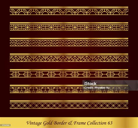 Vintage Gold Border Frame Vector Collection 63 Stock Illustration - Download Image Now - Arts ...