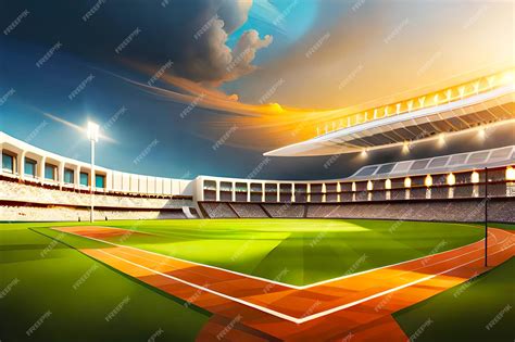 Premium AI Image | 3D Cartoon Style cricket stadium