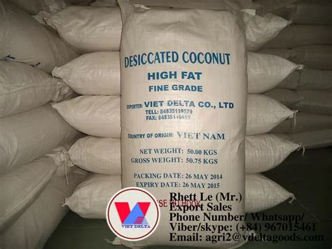 Dried Grated Coconut/ High Fat Desiccated Coconut/ High Fat Grated Coconut ( Ms. Shyn ...