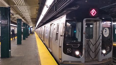 NYC Subway HD: Northbound R160 Diamond F Express Train @ Church Avenue (9/19/19) - YouTube