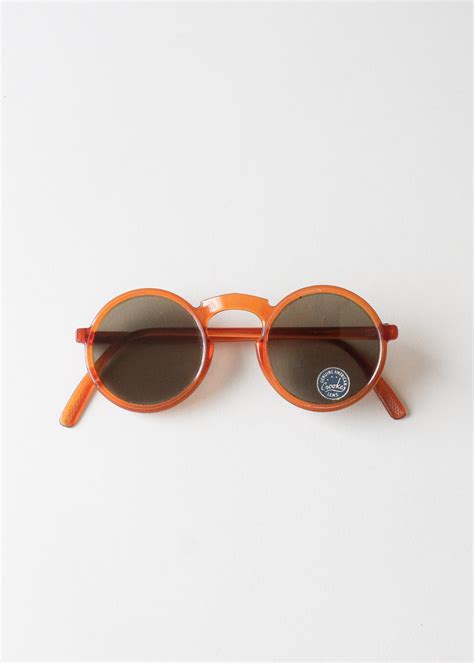 Vintage 1940s Orange Round Sunglasses - Raleigh Vintage