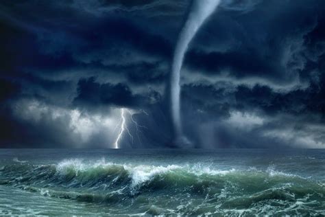 Tornado, lightning, sea Washable Wall Mural - Natural Disasters ...