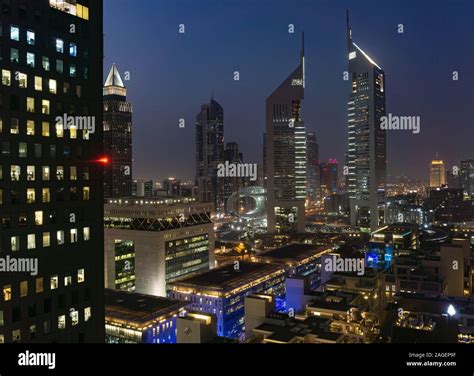 Night scene, Jumeirah Emirates Towers, Dubai, UAE Stock Photo - Alamy