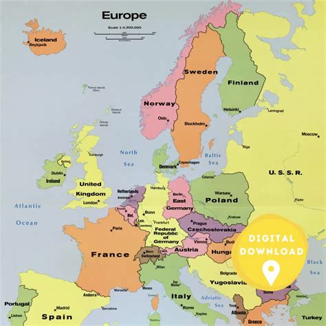 Map Of Europe With - Eadith Madelaine