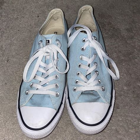 light blue converse! US SIZES: mens 9, womens 11 - Depop