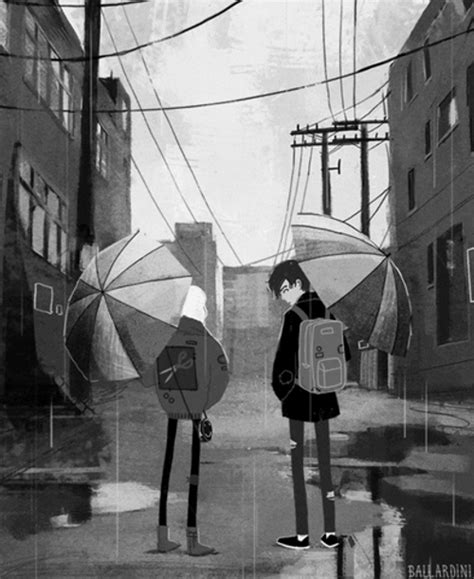 Rain Anime Couple At The Street GIF | GIFDB.com