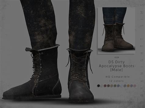 The Sims Resource - DS Dirty Apocalypse Boots [Male]