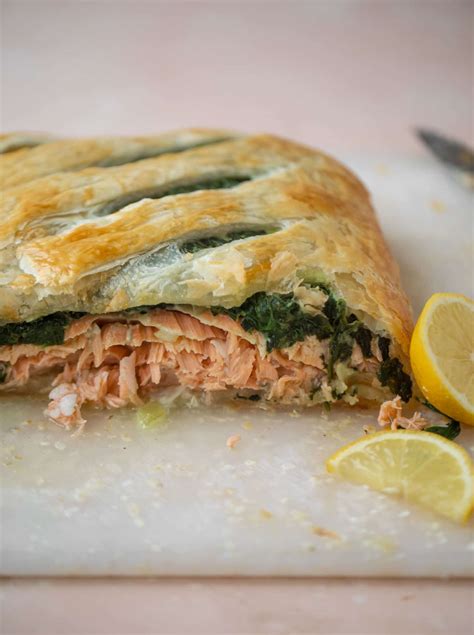 Puff Pastry Wrapped Salmon - Salmon en Croûte Recipe