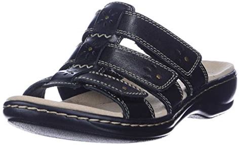 Clarks womens Leisa Spring Sandal, Black Leather, 7 US Apparel ...