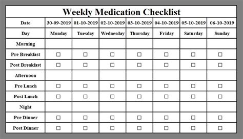 Excel Printable Medication List Template - Printable Templates Free