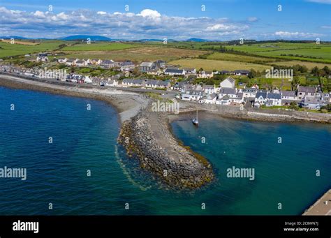 Aerial view of Port William harbour and village, Luce Bay, Dumfries & Galloway, Scotland Stock ...