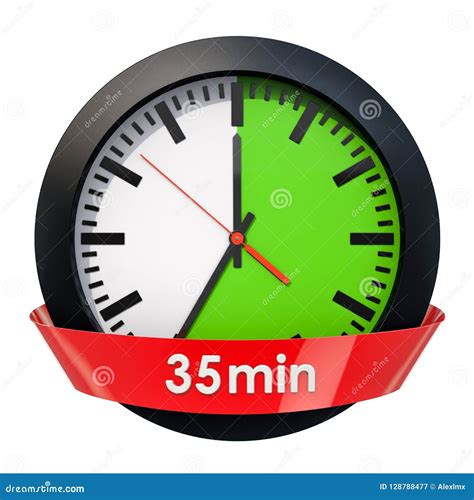 Clock Face with 35 Minutes Timer. 3D Rendering Stock Illustration ...