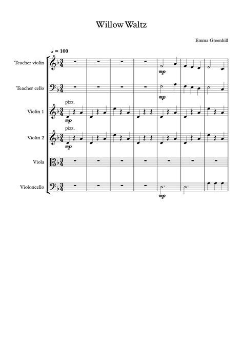 Easy string ensemble sheet music — Emma Greenhill