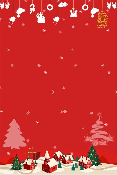 a red christmas card with santa's sleigh and trees