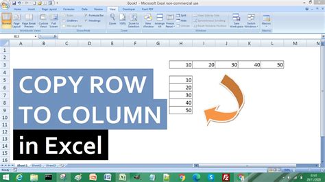 How to Copy Row to Column in Excel - YouTube