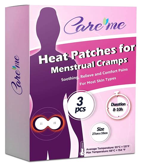 Care Me Heat Patches for Menstrual Cramps & Period Pain Relief - Disposable Heating Pads (3 ...