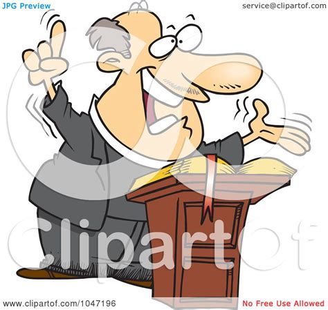 Royalty-Free (RF) Clip Art Illustration of a Cartoon Preaching Pastor ...