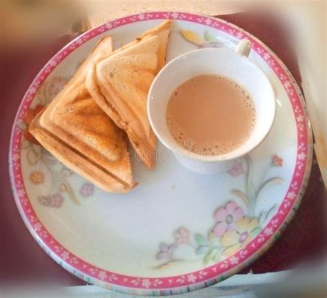 Breakfast Tea with Sandwiches Asian Indian Pakistani Meal Snacks Bread Stock Photo - Image of ...