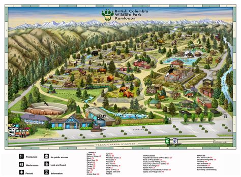 British Columbia Wildlife Park Visitor Map - 9077 Dallas Drive Kamloops ...