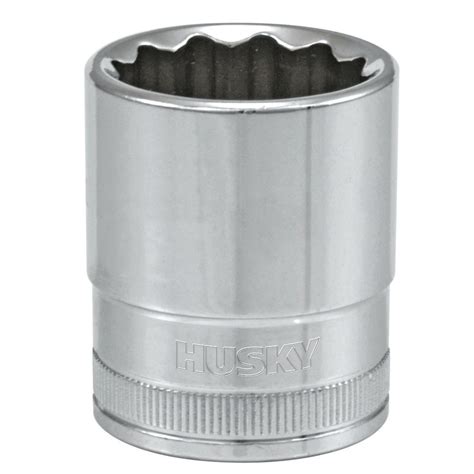 Husky 1/2 in. Drive 21 mm 12-Point Metric Standard Socket-H2D12P21M ...