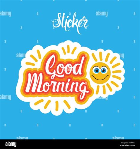 Good Morning Sticker Social Media Network Message Badges Design Stock ...