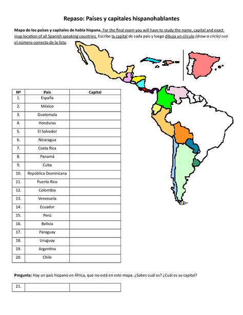 Paises Hispanohablantes Y Sus Capitales Crucigrama - vrogue.co