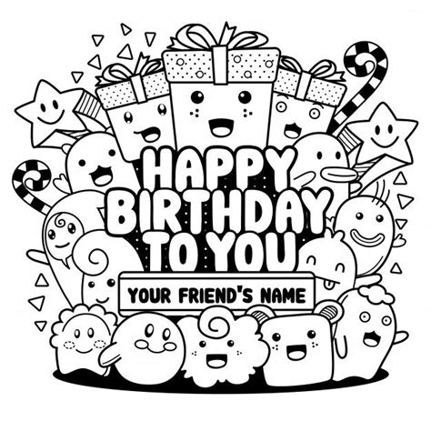 Premium Vector | Doodle happy birthday greeting cards | Doodle art name, Doodle art letters ...