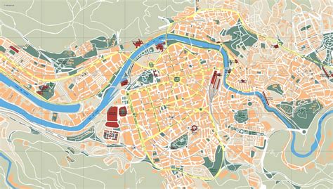 Bilbao Vector map. Eps Illustrator Map