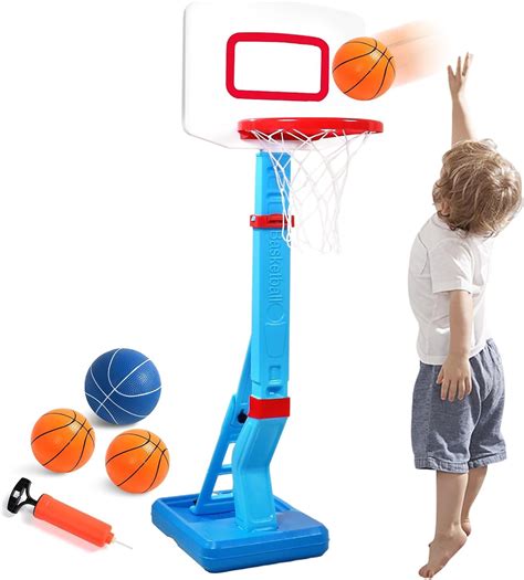 Fajiabao Toddler Basketball Hoop Indoor Adjustable Height Kids Basketball Hoop Outdoor Mini ...