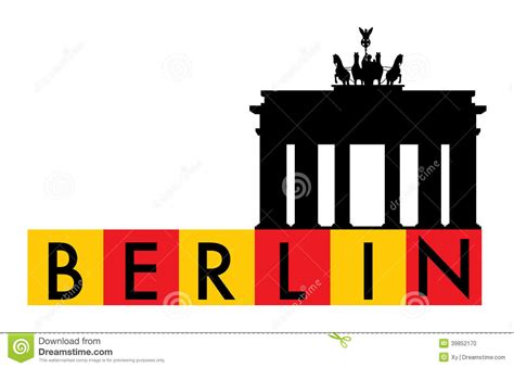 Berlin And Brandenburg Gate Design Stock Vector - Image: 39852170