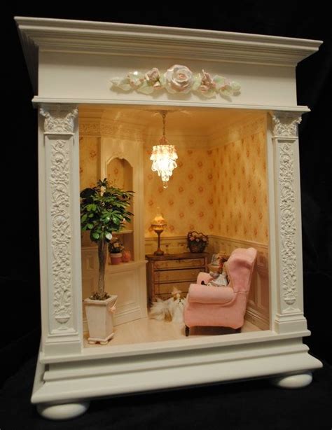 Room box - case, interior walls, shelf | Room box miniatures, Miniature rooms, Doll house