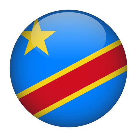 Democratic Republic of the Congo 3D Rounded Flag with Transparent ...