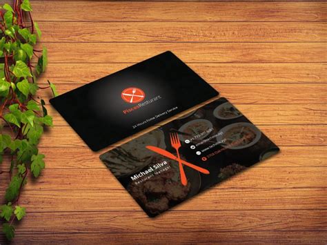 Elegant Black Restaurant Business Card | TechMix