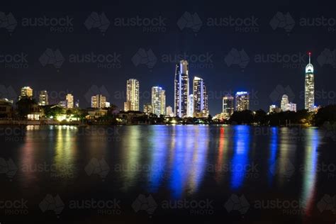 Image of Surfers Paradise Skyline at Night - Austockphoto