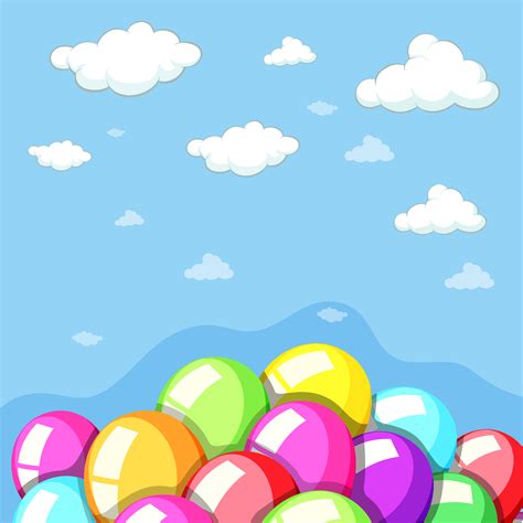 Sky background with colorful balloons 302618 Vector Art at Vecteezy