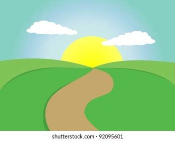 Sunny Day Landscape Stock Vector (Royalty Free) 92095601 | Shutterstock