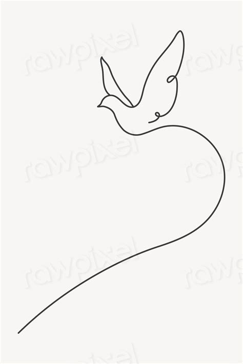 Dove minimal line art illustration | Premium Photo - rawpixel