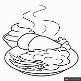 Roasted Sweet Potato Coloring Page Free Printable  sketch template