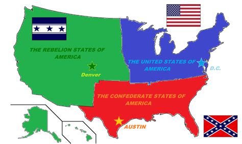 Fictional Map of the U.S.A (2nd Civil War Map) by Zaduky500 on DeviantArt