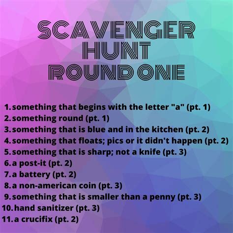 Online Scavenger Hunt Ideas – Office for Youth and Young Adults-Diocese ...