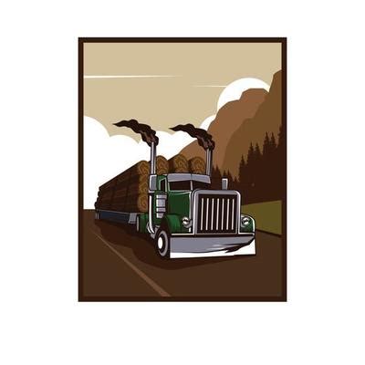 Log Truck Vector Art, Icons, and Graphics for Free Download