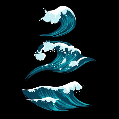 sea waves vector illustration 26602643 Vector Art at Vecteezy