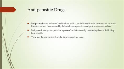 SOLUTION: Mechanism of action of antiparasitic drugs - Studypool