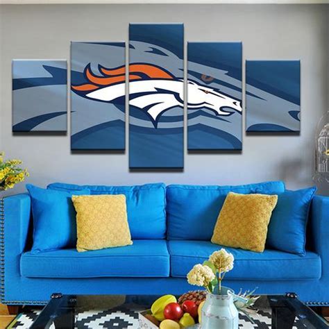 Denver Broncos 15- Sport 5 Panel Canvas Art Wall Decor – Canvas Storm