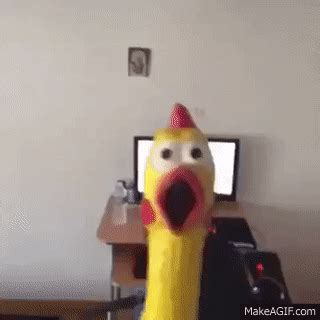 Rubber chicken in a fan on Make a GIF